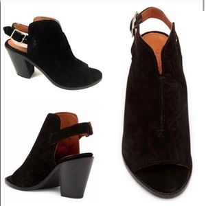 Frye Sling Peep Toe Suede Courtney Bootie Shoes  9